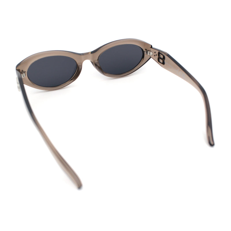 Womens Luxe Mod Fashion Oval Thick Plastic Sunglasses