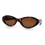 Womens Luxe Mod Fashion Oval Thick Plastic Sunglasses