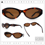 Womens Luxe Mod Fashion Oval Thick Plastic Sunglasses