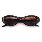 Womens Luxe Mod Fashion Oval Thick Plastic Sunglasses