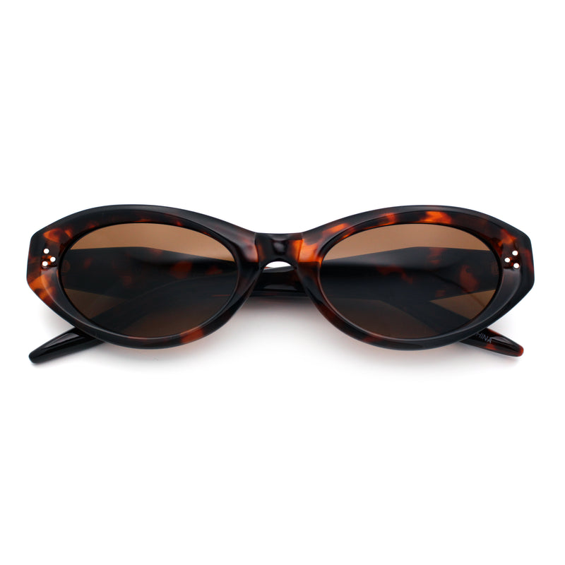 Womens Luxe Mod Fashion Oval Thick Plastic Sunglasses