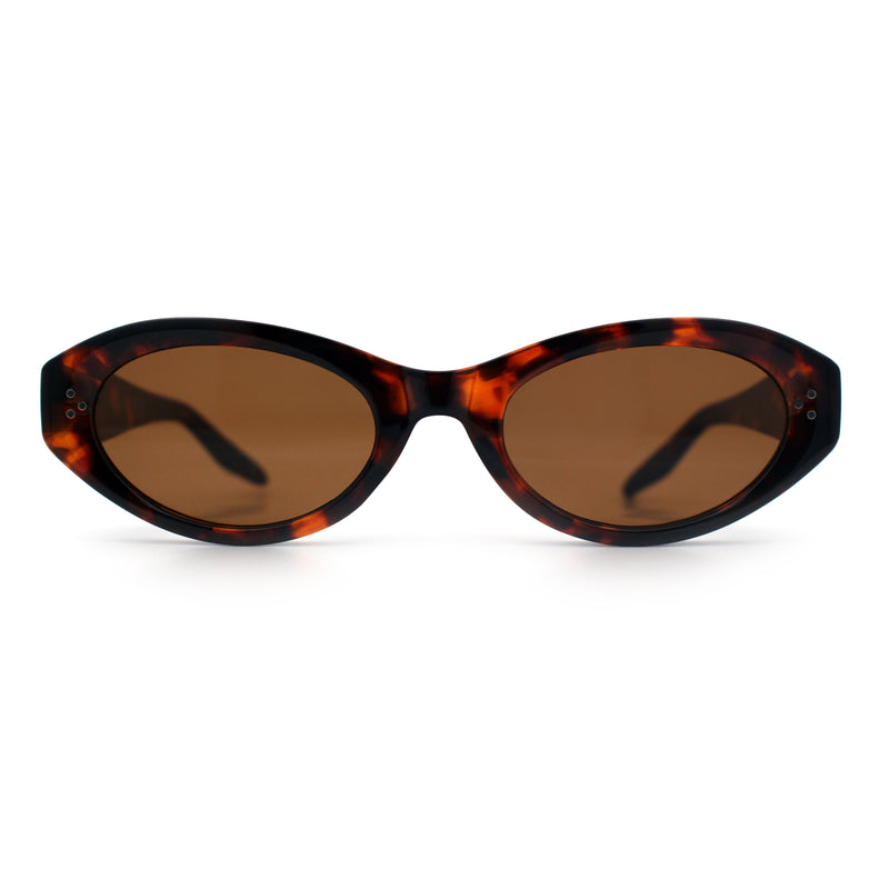 Womens Luxe Mod Fashion Oval Thick Plastic Sunglasses