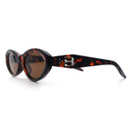 Womens Luxe Mod Fashion Oval Thick Plastic Sunglasses
