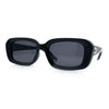 Womens Luxe Mod Fashion Rectangle Beveled Thick Plastic Sunglasses