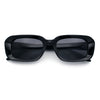 Womens Luxe Mod Fashion Rectangle Beveled Thick Plastic Sunglasses