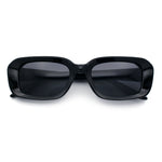 Womens Luxe Mod Fashion Rectangle Beveled Thick Plastic Sunglasses