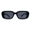Womens Luxe Mod Fashion Rectangle Beveled Thick Plastic Sunglasses