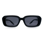 Womens Luxe Mod Fashion Rectangle Beveled Thick Plastic Sunglasses