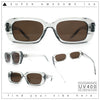 Womens Luxe Mod Fashion Rectangle Beveled Thick Plastic Sunglasses