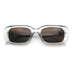 Womens Luxe Mod Fashion Rectangle Beveled Thick Plastic Sunglasses