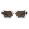 Womens Luxe Mod Fashion Rectangle Beveled Thick Plastic Sunglasses