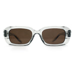 Womens Luxe Mod Fashion Rectangle Beveled Thick Plastic Sunglasses