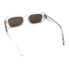 Womens Luxe Mod Fashion Rectangle Beveled Thick Plastic Sunglasses