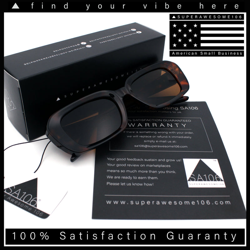 Womens Luxe Mod Fashion Rectangle Beveled Thick Plastic Sunglasses