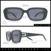 Womens Luxe Mod Fashion Rectangle Beveled Thick Plastic Sunglasses