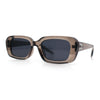 Womens Luxe Mod Fashion Rectangle Beveled Thick Plastic Sunglasses