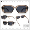 Womens Luxe Mod Fashion Rectangle Beveled Thick Plastic Sunglasses