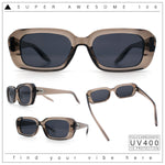 Womens Luxe Mod Fashion Rectangle Beveled Thick Plastic Sunglasses