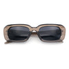 Womens Luxe Mod Fashion Rectangle Beveled Thick Plastic Sunglasses