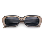 Womens Luxe Mod Fashion Rectangle Beveled Thick Plastic Sunglasses