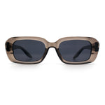 Womens Luxe Mod Fashion Rectangle Beveled Thick Plastic Sunglasses