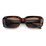Womens Luxe Mod Fashion Rectangle Beveled Thick Plastic Sunglasses
