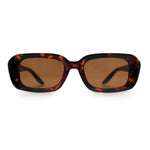 Womens Luxe Mod Fashion Rectangle Beveled Thick Plastic Sunglasses