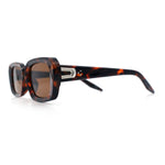 Womens Luxe Mod Fashion Rectangle Beveled Thick Plastic Sunglasses