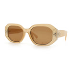 Womens Luxe Mod Fashion Octagon Beveled Thick Plastic Sunglasses