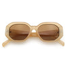 Womens Luxe Mod Fashion Octagon Beveled Thick Plastic Sunglasses