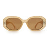 Womens Luxe Mod Fashion Octagon Beveled Thick Plastic Sunglasses