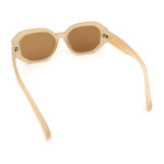 Womens Luxe Mod Fashion Octagon Beveled Thick Plastic Sunglasses