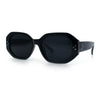 Womens Luxe Mod Fashion Octagon Beveled Thick Plastic Sunglasses