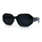 Womens Luxe Mod Fashion Octagon Beveled Thick Plastic Sunglasses