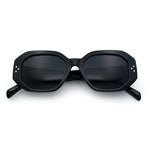 Womens Luxe Mod Fashion Octagon Beveled Thick Plastic Sunglasses
