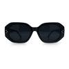 Womens Luxe Mod Fashion Octagon Beveled Thick Plastic Sunglasses