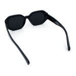 Womens Luxe Mod Fashion Octagon Beveled Thick Plastic Sunglasses