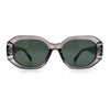 Womens Luxe Mod Fashion Octagon Beveled Thick Plastic Sunglasses