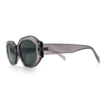 Womens Luxe Mod Fashion Octagon Beveled Thick Plastic Sunglasses