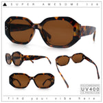 Womens Luxe Mod Fashion Octagon Beveled Thick Plastic Sunglasses