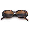 Womens Luxe Mod Fashion Octagon Beveled Thick Plastic Sunglasses