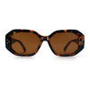 Womens Luxe Mod Fashion Octagon Beveled Thick Plastic Sunglasses