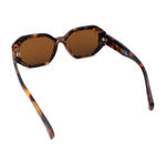 Womens Luxe Mod Fashion Octagon Beveled Thick Plastic Sunglasses