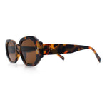 Womens Luxe Mod Fashion Octagon Beveled Thick Plastic Sunglasses