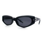 Womens Luxe Mod Fashion Cat Eye Beveled Thick Plastic Sunglasses