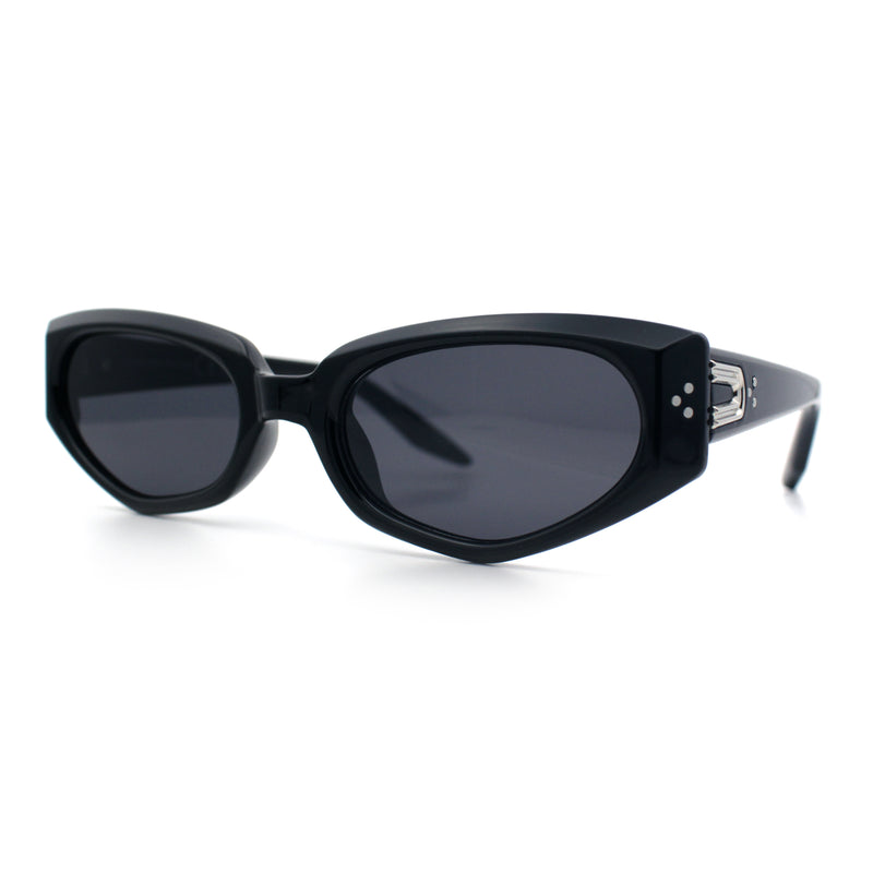 Womens Luxe Mod Fashion Cat Eye Beveled Thick Plastic Sunglasses