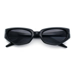 Womens Luxe Mod Fashion Cat Eye Beveled Thick Plastic Sunglasses