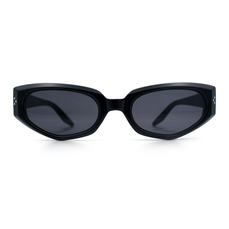 Womens Luxe Mod Fashion Cat Eye Beveled Thick Plastic Sunglasses