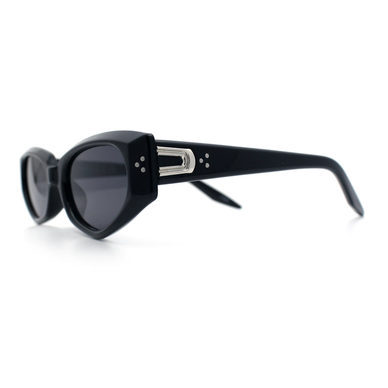 Womens Luxe Mod Fashion Cat Eye Beveled Thick Plastic Sunglasses