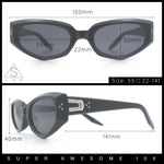 Womens Luxe Mod Fashion Cat Eye Beveled Thick Plastic Sunglasses